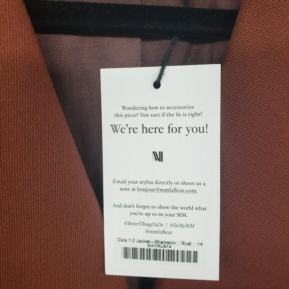 NEW MM Lafleur Gaia Sharkskin Blazer in Rust 14 - Picture 8 of 13